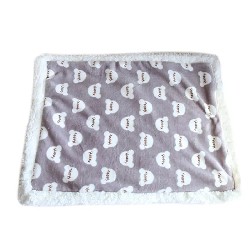 Thick Lamb Fleece Pet Dog Blanket Soft Flannel Cat And Dog Cushion To Keep Warm Cat And Dog Sleeping Blanket Winter Pet Cushion - Gray