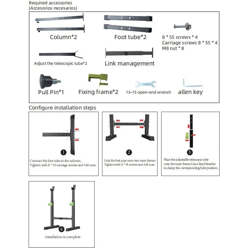 Squat Rack Stand Olympic Barbell Rack Bench Support Free Press Gym Workout UK