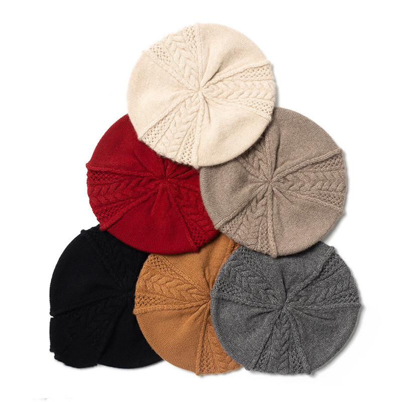 Ladies Versatile Knit Pure Cashmere Beret