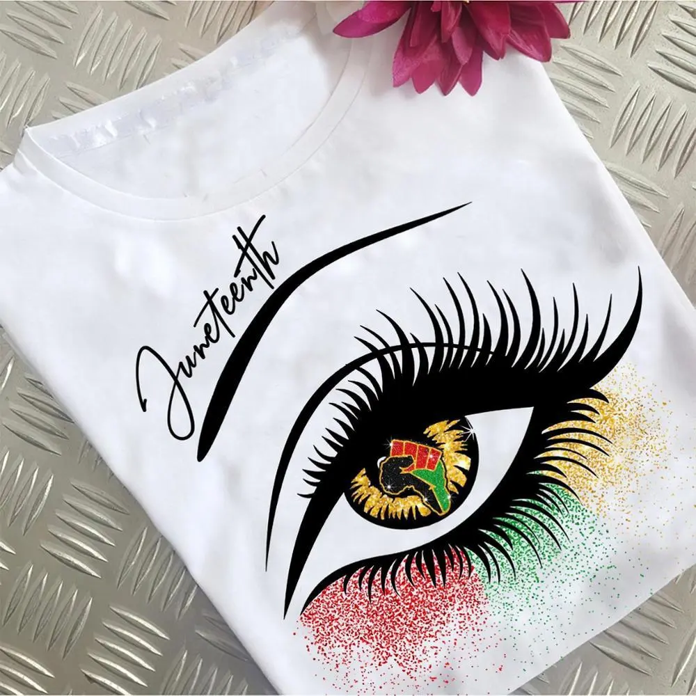 God Says You Are Black Girl Print Short-sleeved T-shirt - N