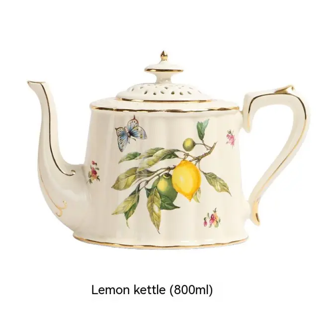 European style Retro Ceramic British Golden Edge Large Tea Cup Set - Shop at LoveMi