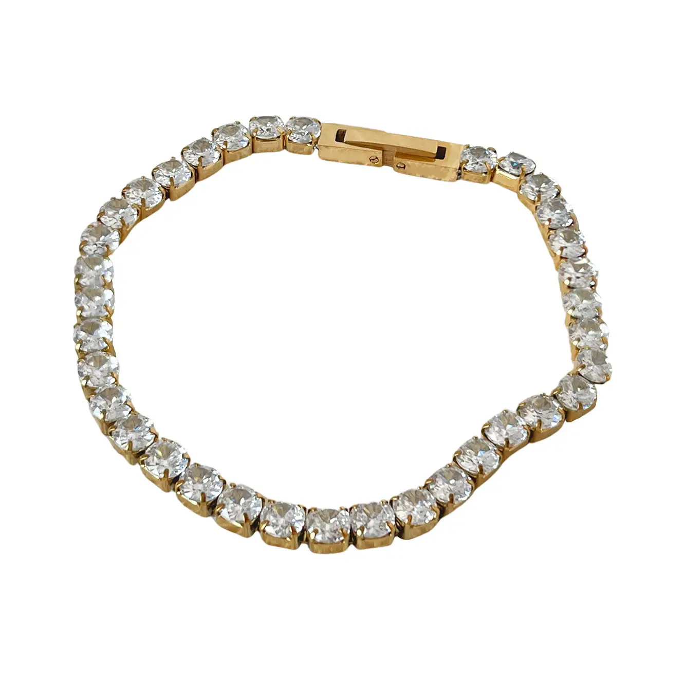 Gypsophila Zircon 18K Gold-plated Titanium Steel Bracelet