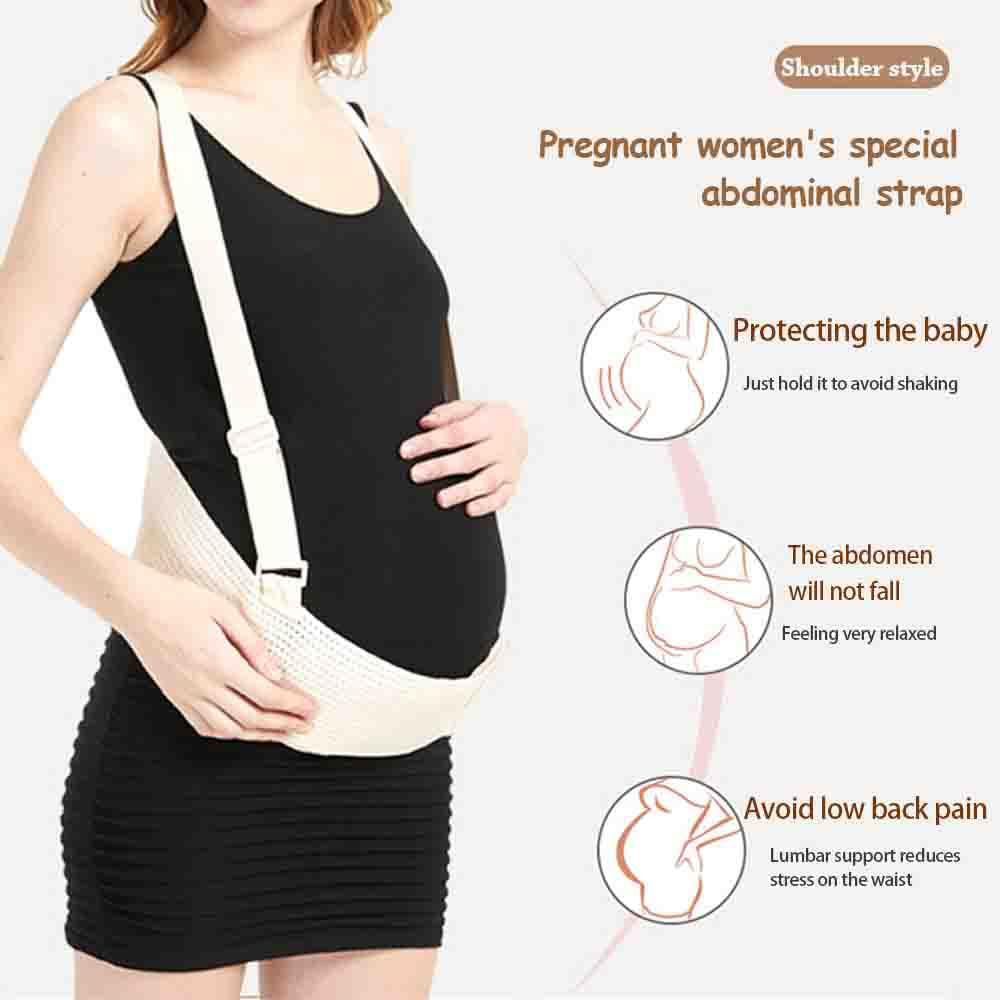 Adjustable Shoulder Strap Maternity Support Belt, Breathable Pregnancy Abdominal Band For Relieving Back Pain 4
