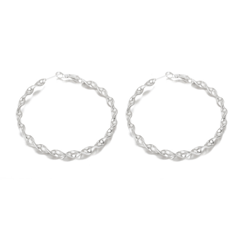 Korean Jewelry Ins Wind Twisted Line Large Hoop Earrings