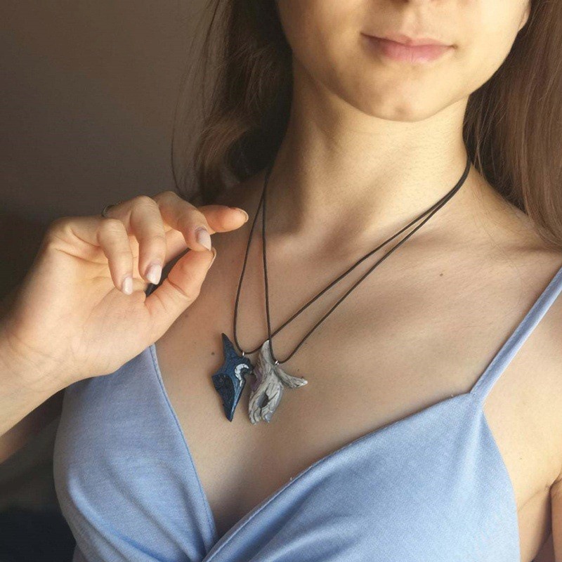 Creative Sheep And Wolf Pendant Retro Couple Necklace