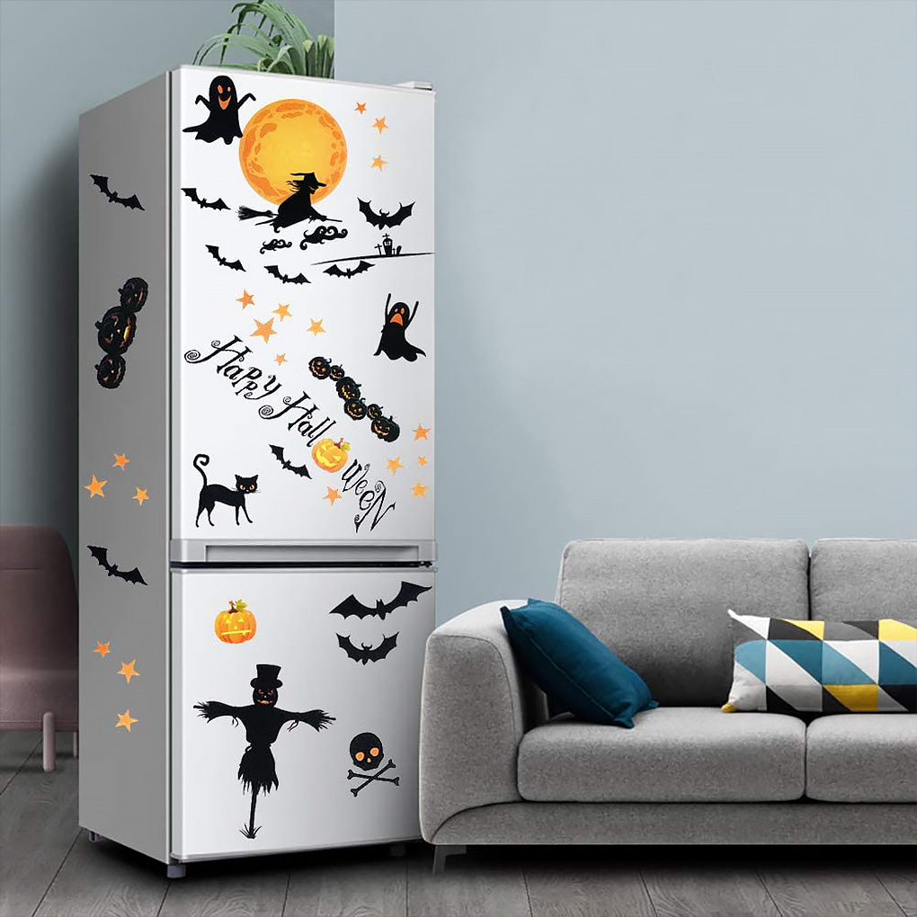 Halloween Bat Pumpkin Decoration Stickers (AL800628x35cmx6)