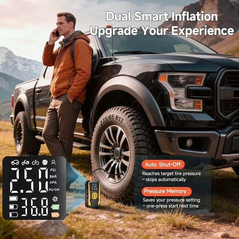Car Tyre Inflator Electric Air Compressor Pump 12V 150PSI With LED Light — image 9