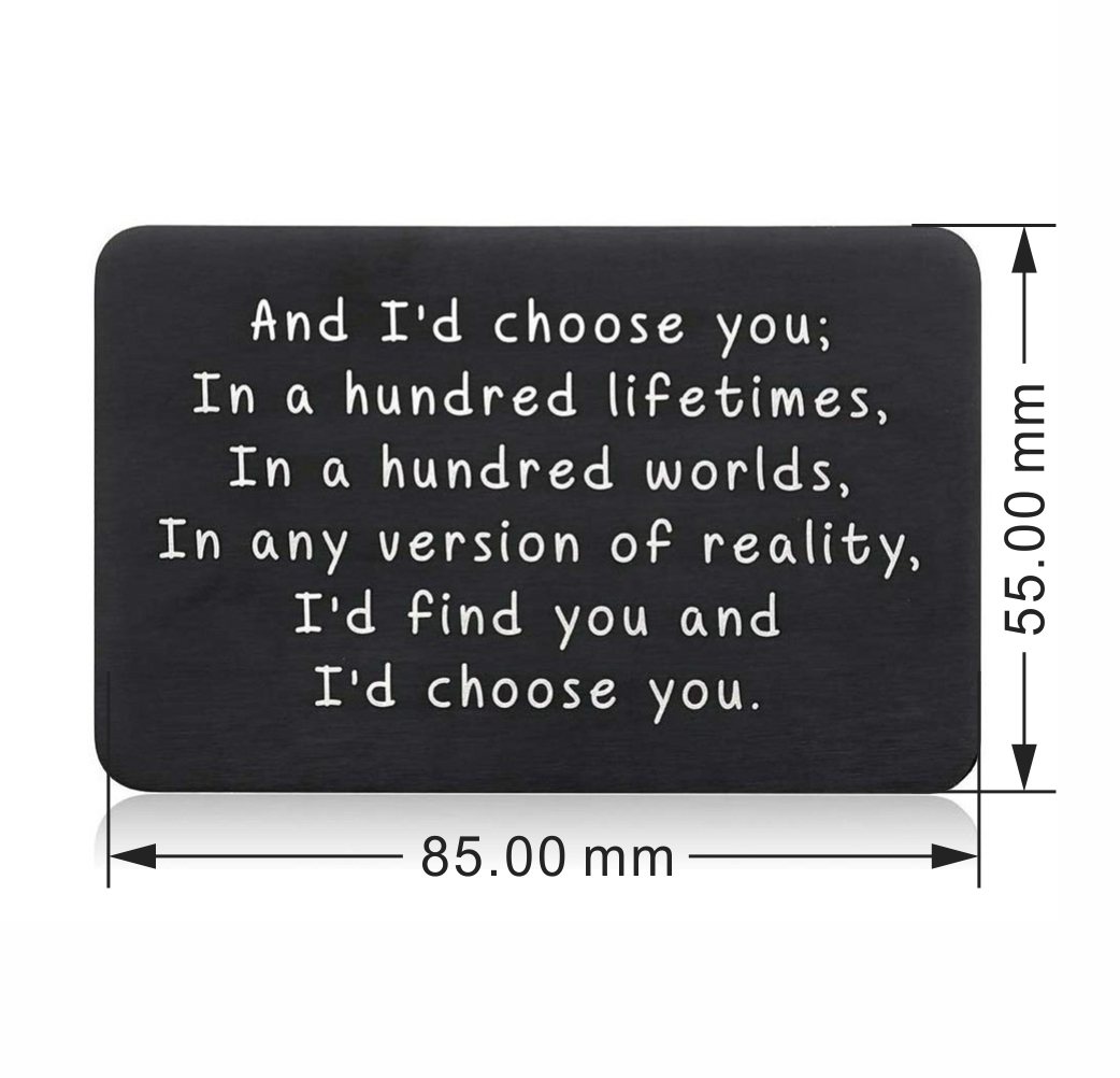 Stainless Steel Wallet Clip Card Postcard Lettering