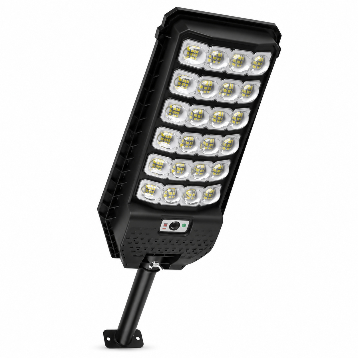 Solar Powered Motion Sensor Outdoor Light W7208 6 Black For Garden Yard Street Wall LED