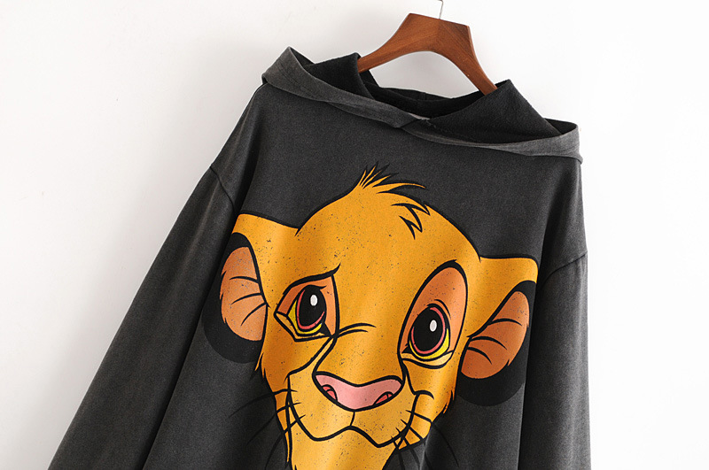 Title 7, Animal Print Sweatshirt Hooded Loose Pullover