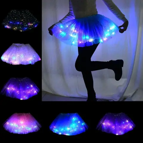 Magical & Luminous LED Princess Halloween Tutu Skirt Sequins