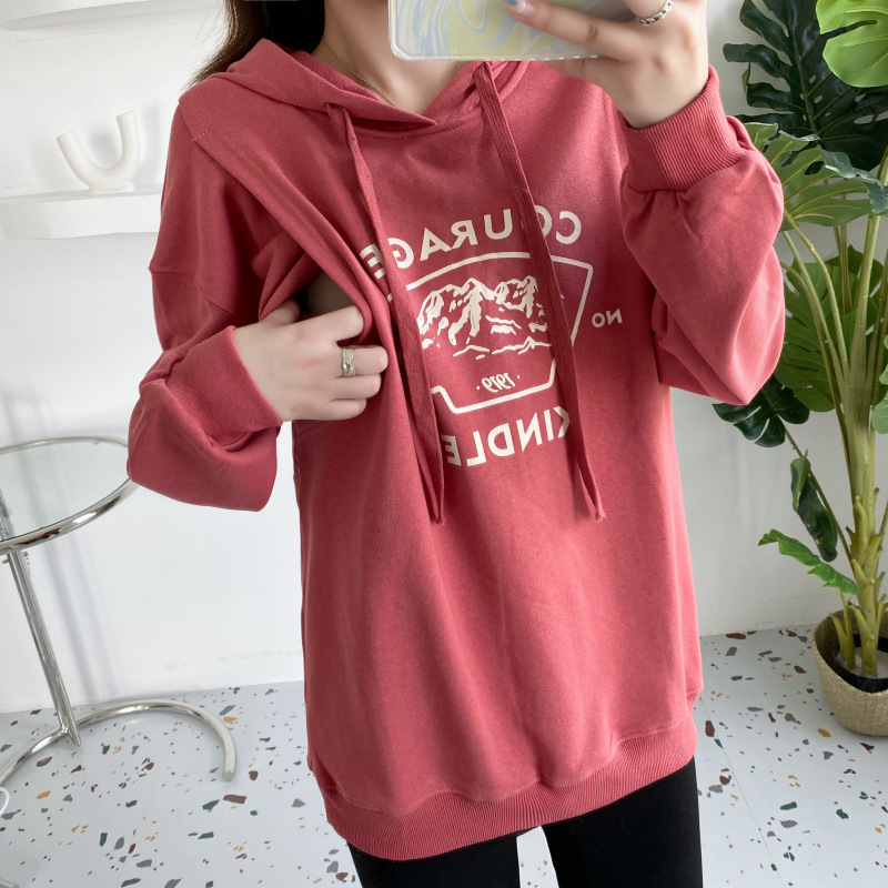 Top Spring And Autumn Loose Sweater Nursing Clothes Hooded Sweater