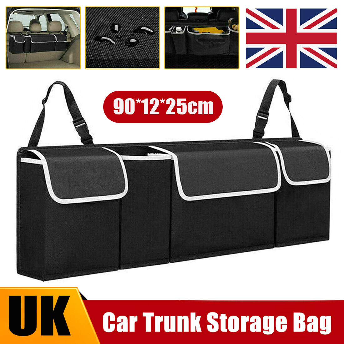 Large Car Boot Organiser Back Seat Hanger Tidy Storage Bag Pocket Hanging Pouch — image 12
