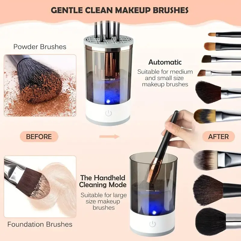 Makeup Brush Cleaner Automatic Rotating USB Portable