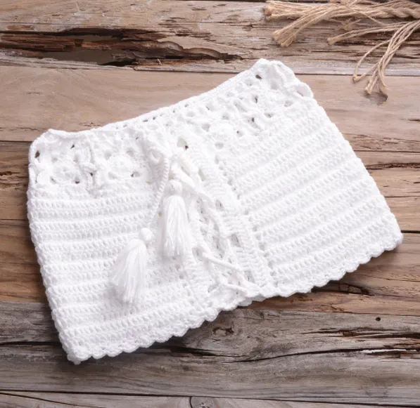 Woven Split Swimsuit Outdoor Beach Bath Spa Swimwear White - Shop at LoveMi