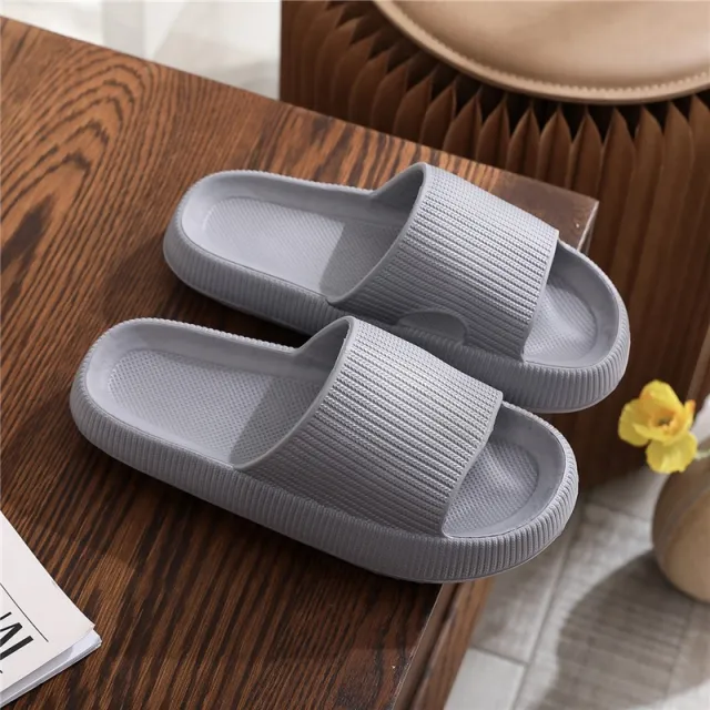 Men's And Women's Fashion Casual Solid Color Non slip Slippers Gray - Shop at LoveMi