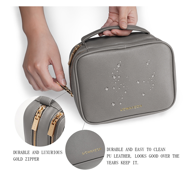 Borsa per cosmetici PU pelle Double Layer Mobile Phone Makeup