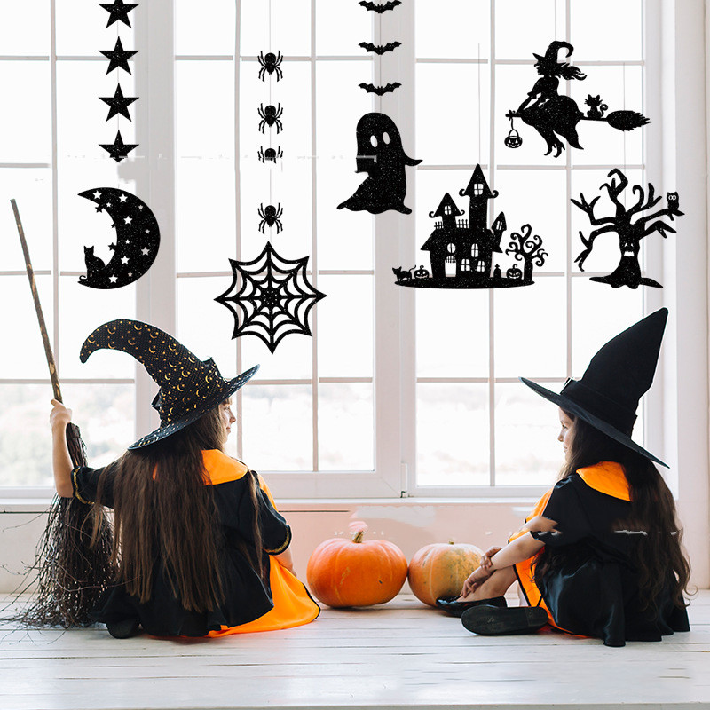 Halloween decoration garland hanging spider female (6