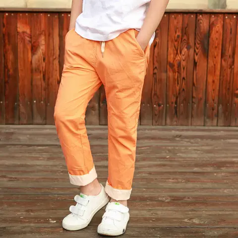 Boys and Girls Cotton Cropped Trousers