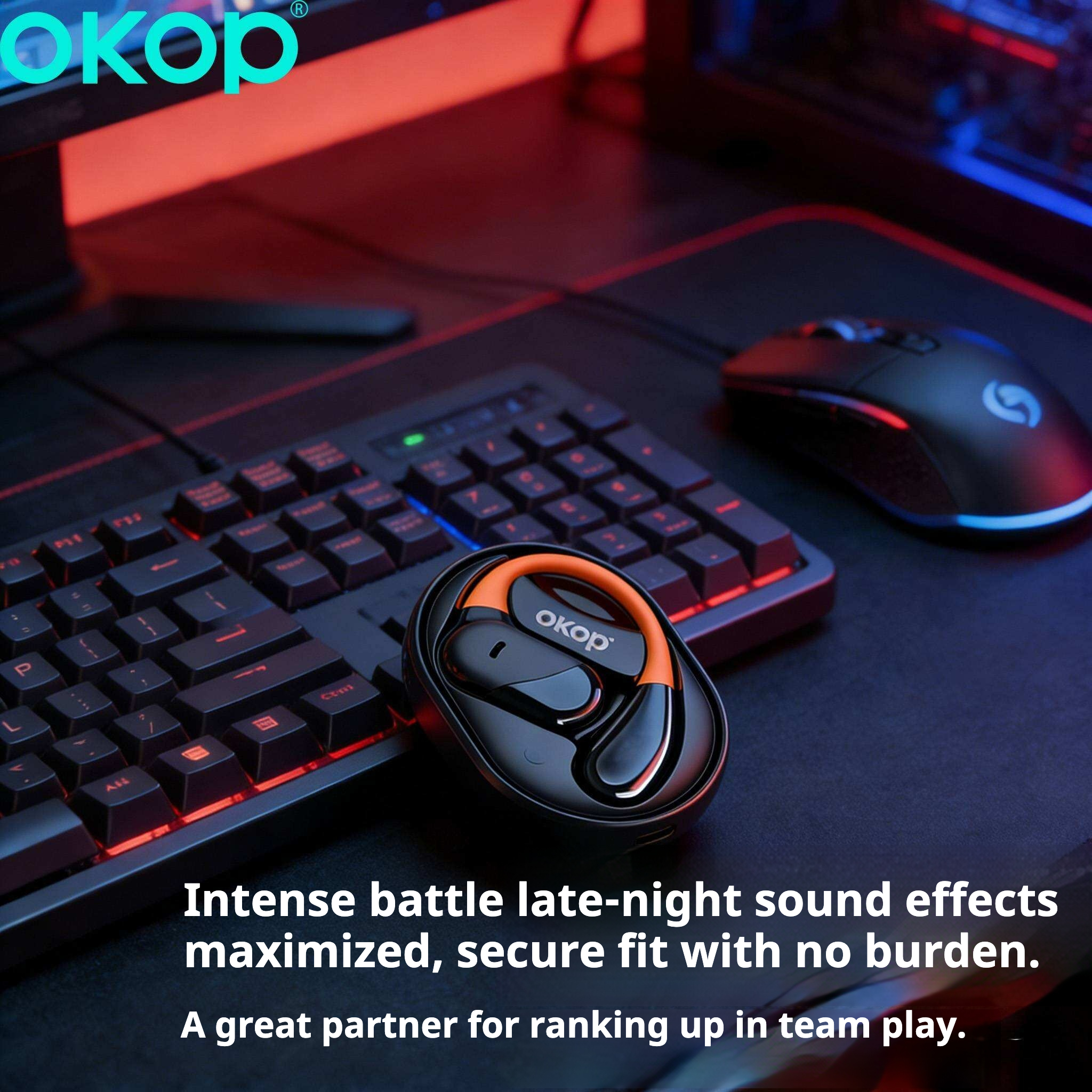 KP-208 Factory Hot Seller OWS Open Ear Bluetooth Headphones Long Battery Life HD Digital Battery Display Ear-Hook Design In Stock 3