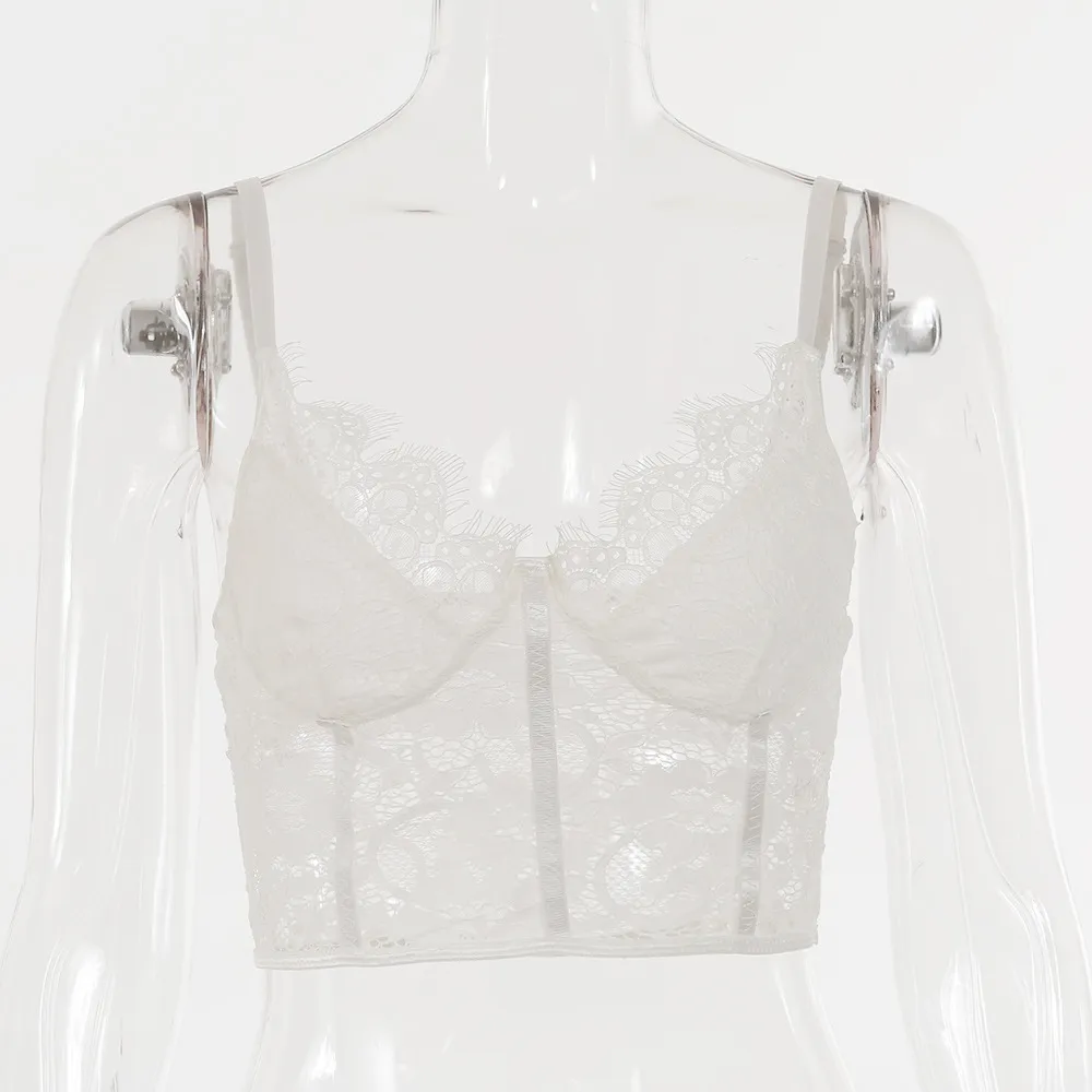 European And American Sling Sexy Wrap Breast Top - White