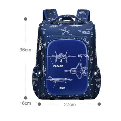 Men's And Women's Fashion Integrated Open Large Capacity Schoolbag - Blue - View 1