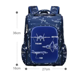 Men's And Women's Fashion Integrated Open Large Capacity Schoolbag - Blue
