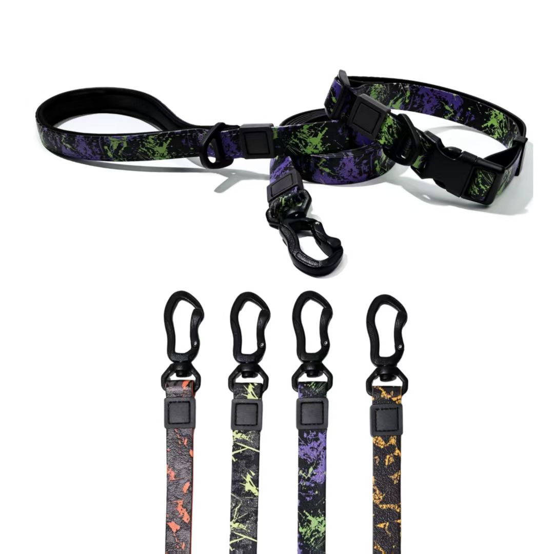 UV Printing Camouflage Embossed Pet Leash Set Is A Perfect Combination Of Style And Functionality Specially Designed For Pets' Outdoor Activities. Every Detail From Craftsmanship To Material 