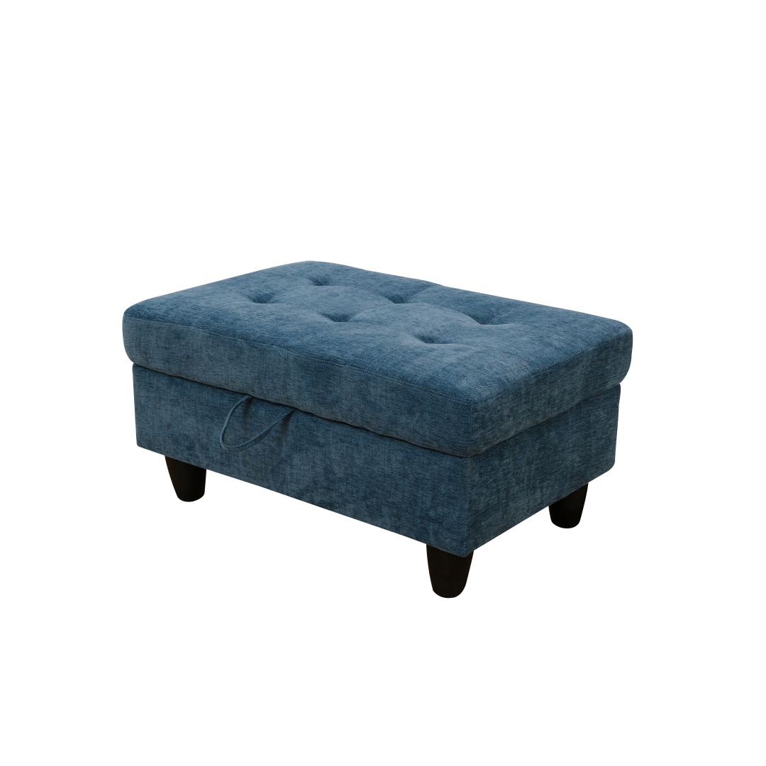 Pickup Only--Blue Flannel 3-Piece Couch Living Room Sofa Set