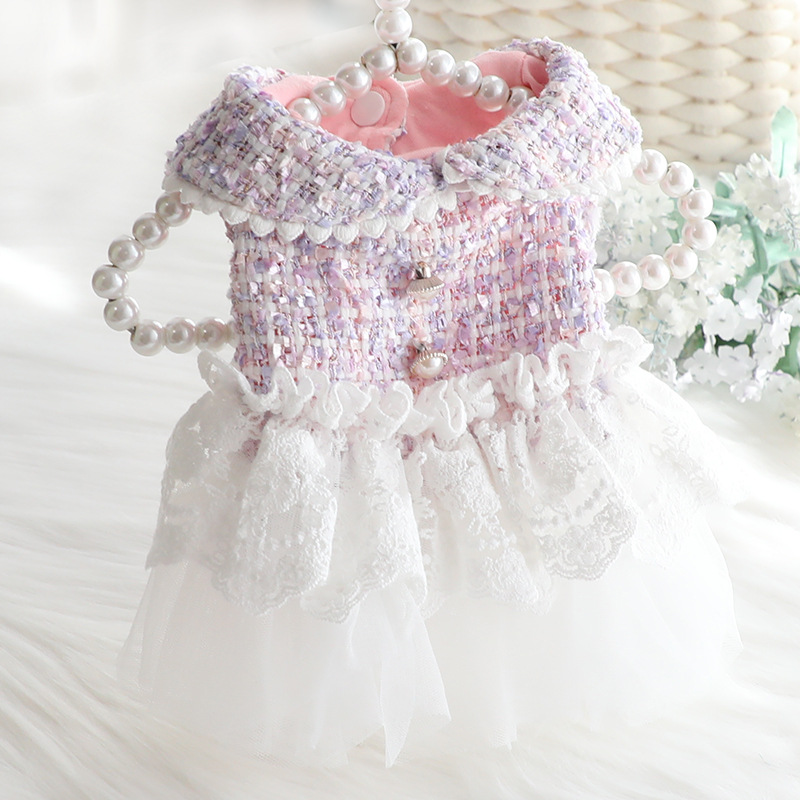 Small Fragrant Wind Lace Tutu Skirt Small Dog Teddy Pet