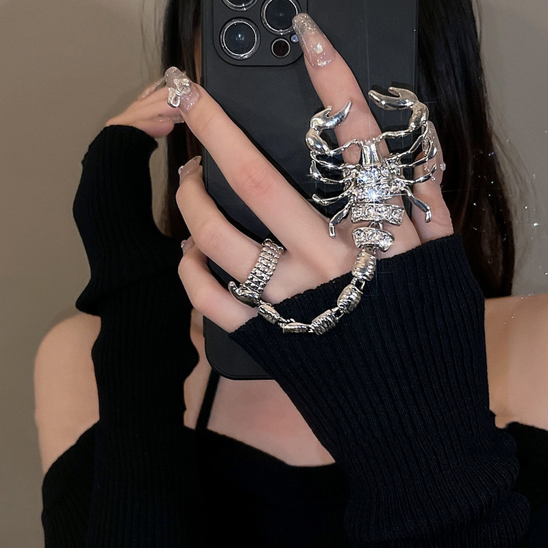 1pc Scorpion Full Finger Bracelet For Women, Sweet Cool Y2K Girl Micro inlaid Zircon, New 3D... thumbnail 1