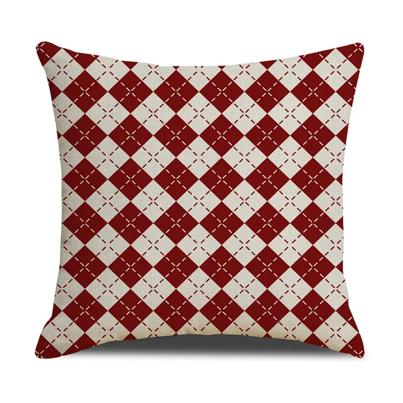 Christmas Linen Stripe Print Pillowcase Household Products – image 2