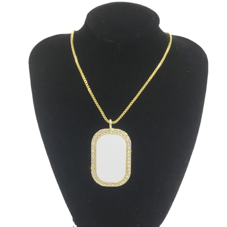 Title 5, Thermal Transfer Blank Metal Rounded Necklace