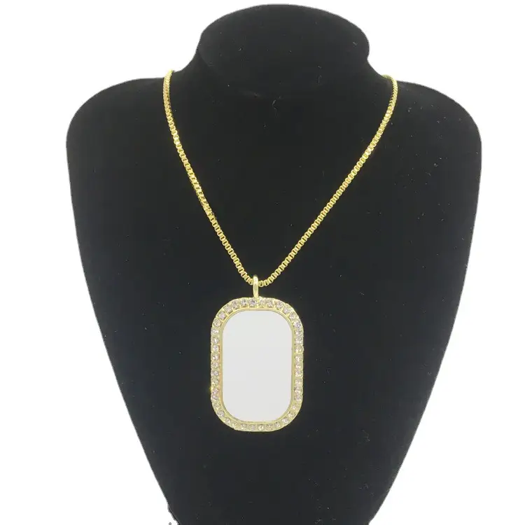 Thermal Transfer Blank Metal Rounded Necklace