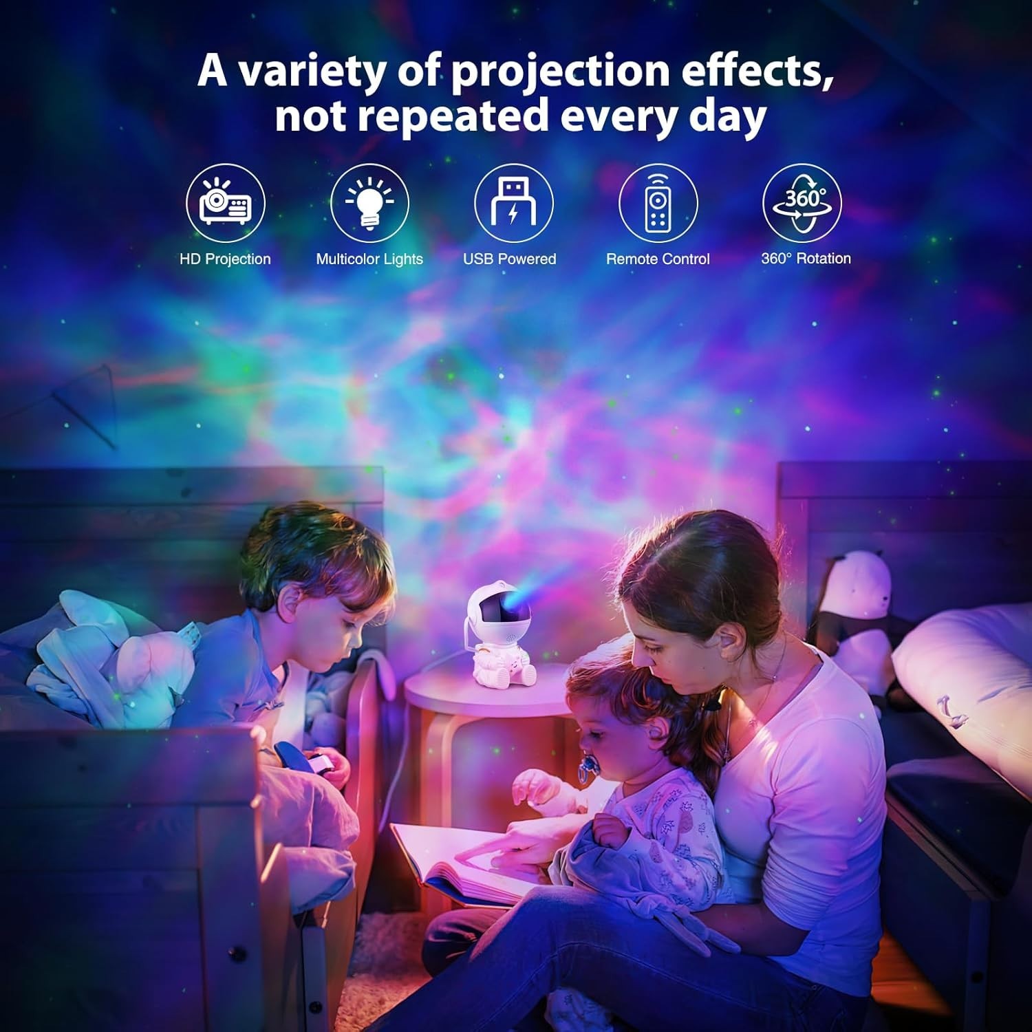Astronaut Galaxy Projector, 360 Adjustable Star Starry Night Light With Timer — image 11