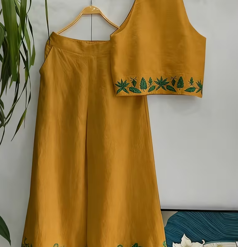 Simple Two-piece Set Of Suspender Wide-leg Pants For Women