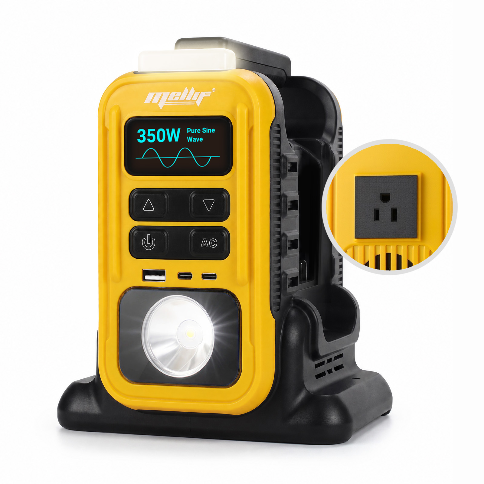 Mellif 350W Portable Outdoor Inverter Pure Sine Wave Compatible With D Ewalt — image 10