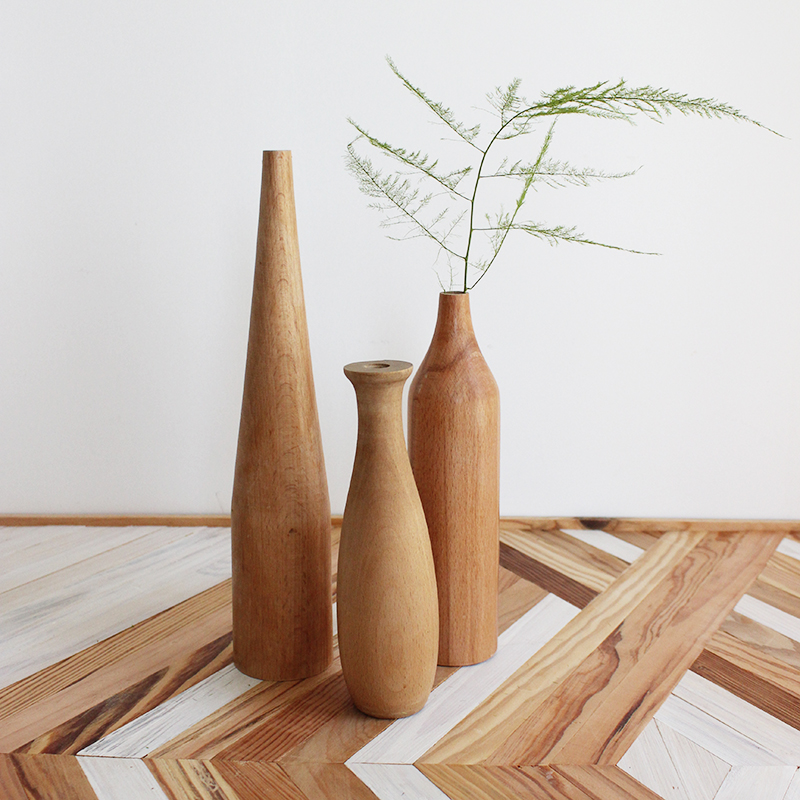 Vase Décoratif Bois Nordique VASHEE Vase décoratif en bois massif Vase Décoratif Bois Nordique VASHEE