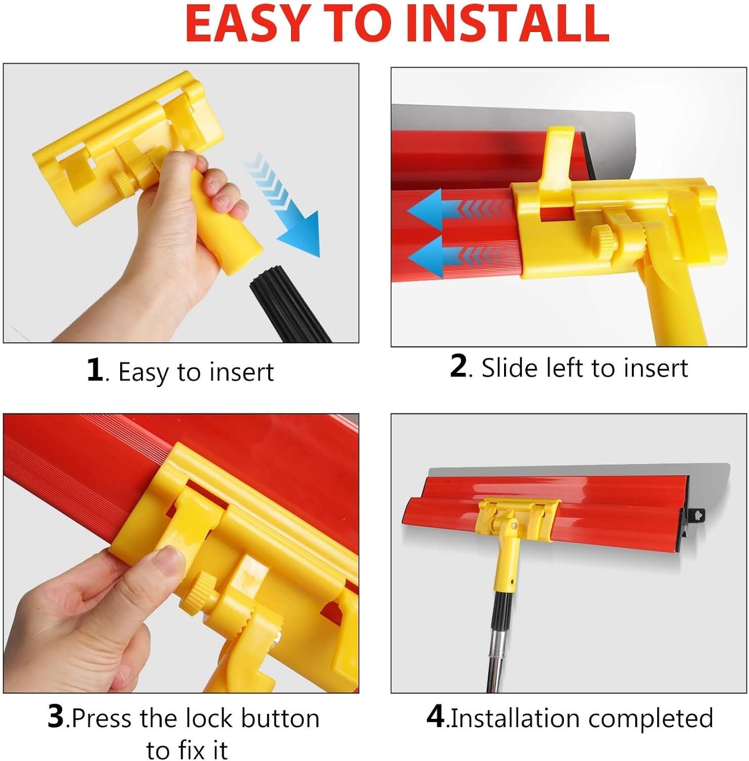 25406080cm Stainless Steel Drywall Skimming Blades Set W Telescopic Pole Kit — image 4