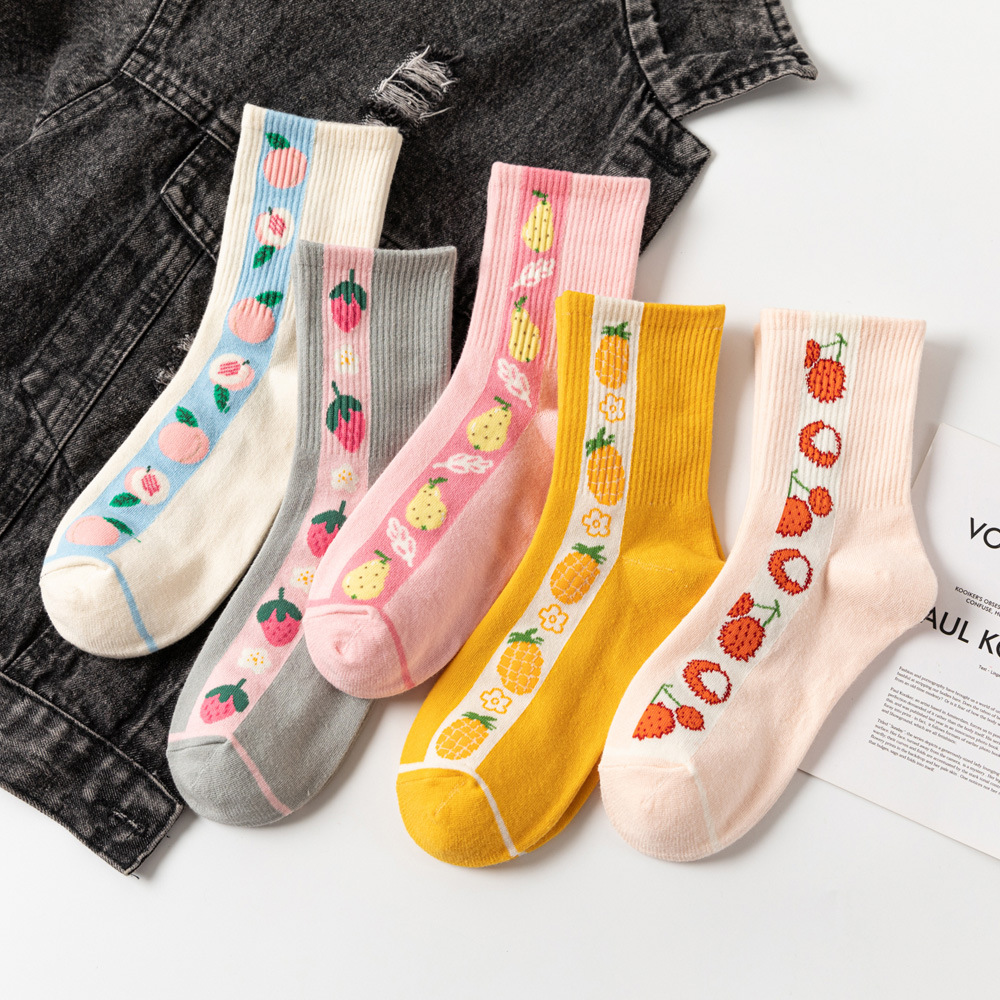 Title 1, Fruit pineapple strawberry cute socks