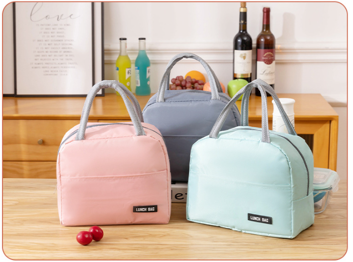 Solid Color Thickened Insulated Lunch Tote Bag, Portable Thermal Cooler Lunch Bag, Reusable Waterproof Food Carrier Bag, Leakproof Lunch Container Bag For Office Workers Students Picnic Travel — foto 2