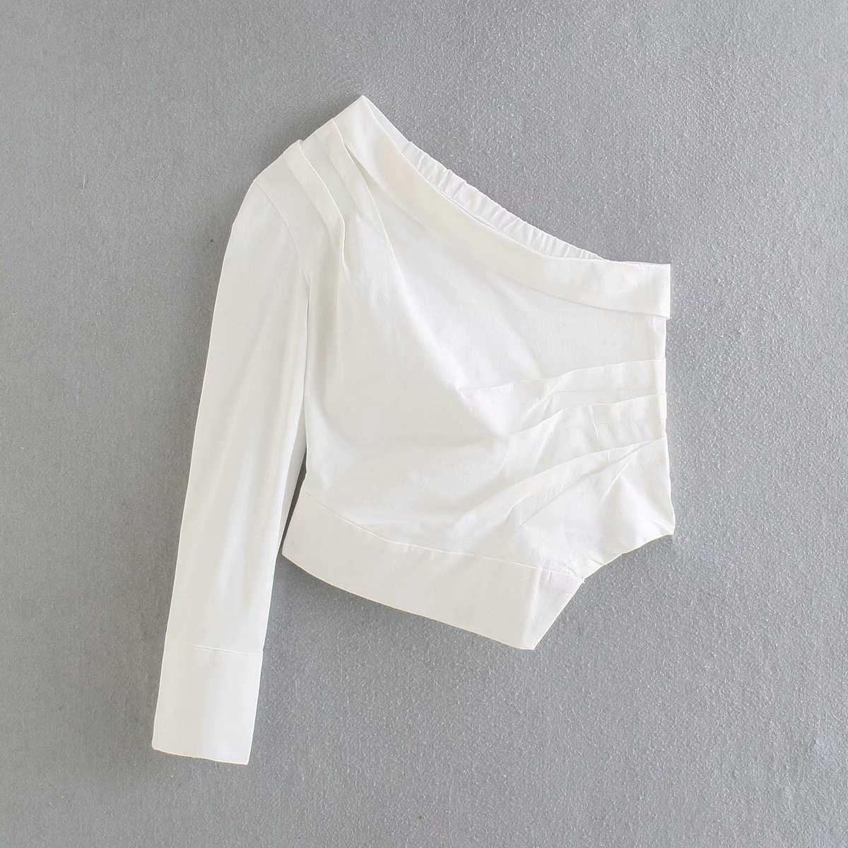 Title 2, Irregular Design Off-shoulder Shirt European An...