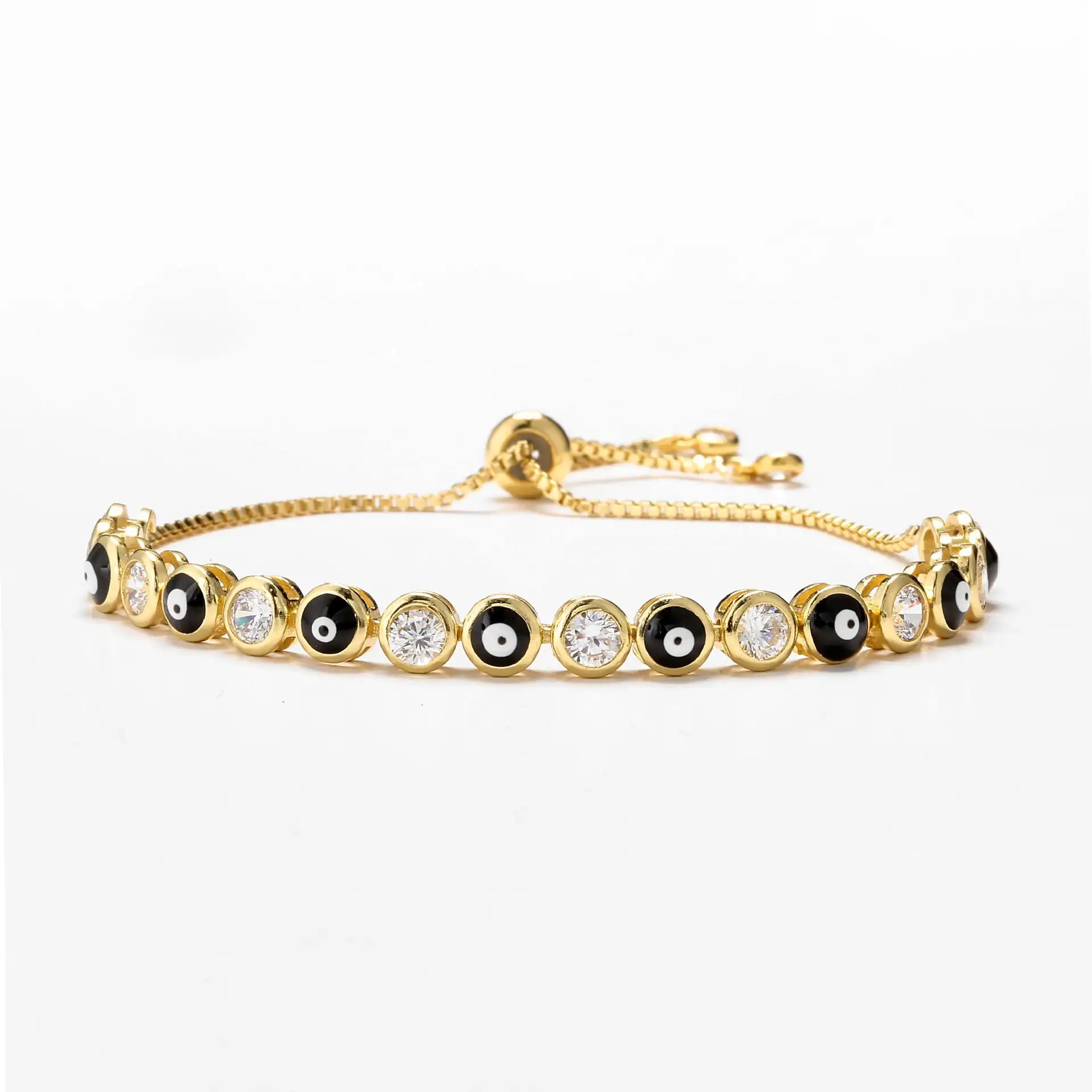 Women's Eye Rainbow Zircon Telescopic Adjustable Bracelet