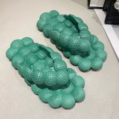 Bubble Slippers Summer Flip-flops Women Indoor Outdoor Flat Sandals Beach Shoes - Green - View 1