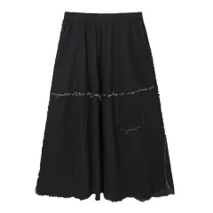 Brushed Denim Half Body Women's New Elastic High Waist Skirt - Black - View 1