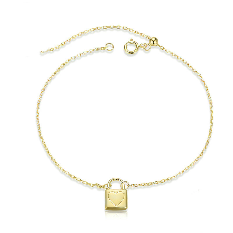 Bracelet Fashion Heart Lock Bracelet Cross-border Hot Sale Silver Bracelet