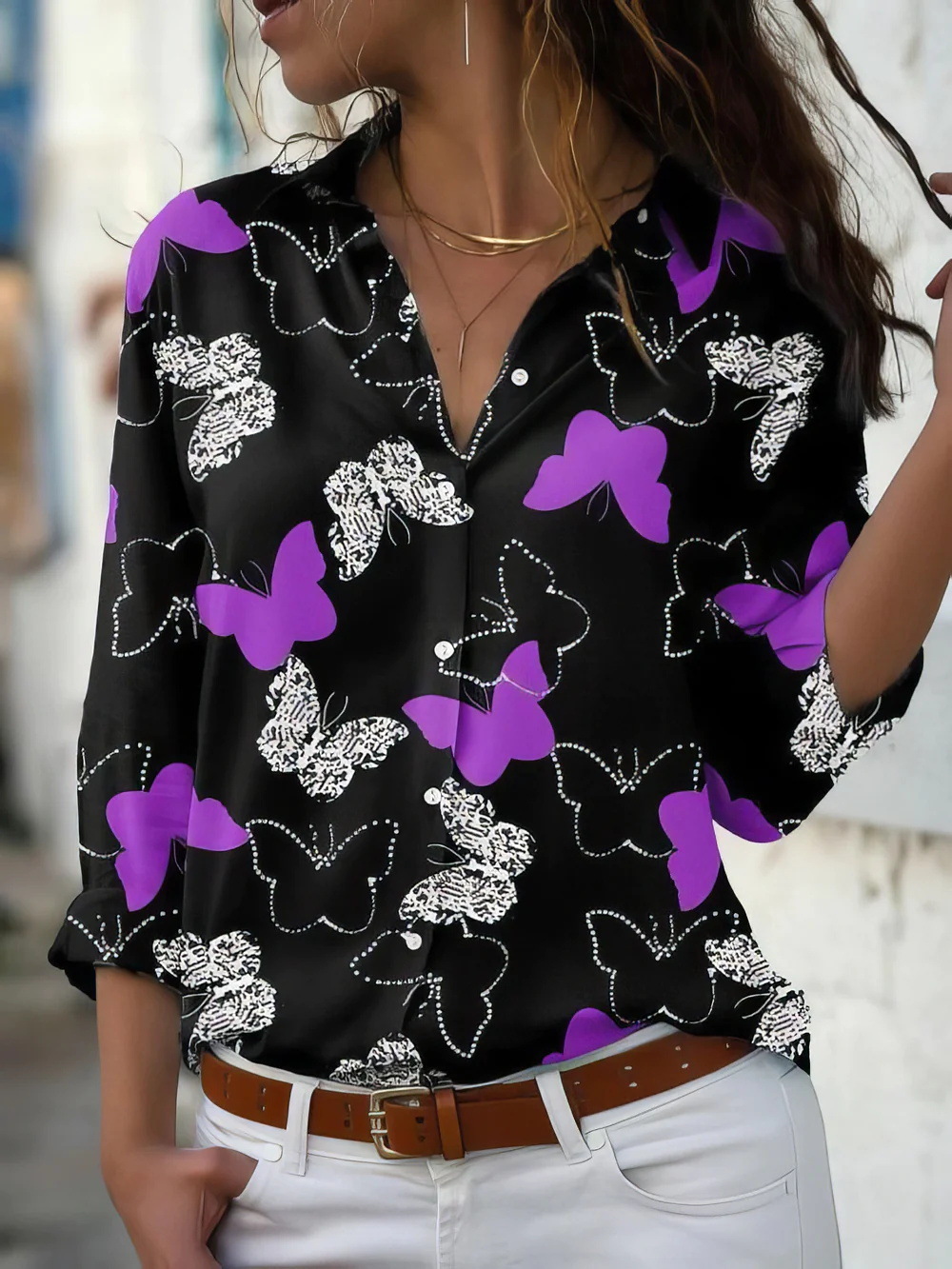 Title 9, Fashion Printed Long Sleeved Shirt