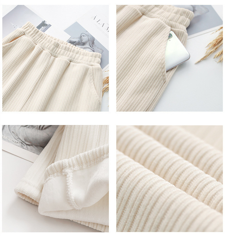 Title 13, Casual Padded White Corduroy Trousers