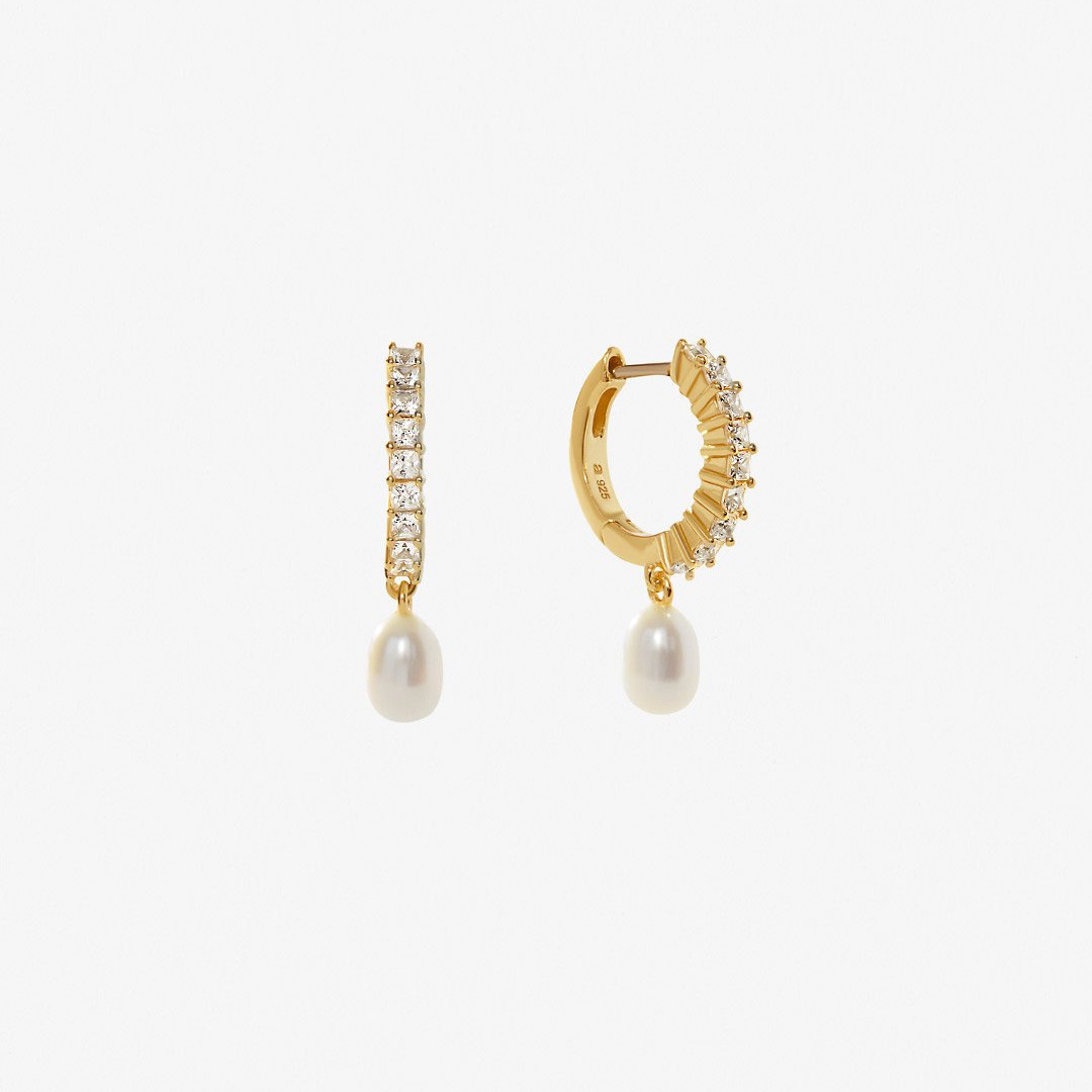 Title 2, Simple Elegant Zircon Pearl Earrings perfect fo...