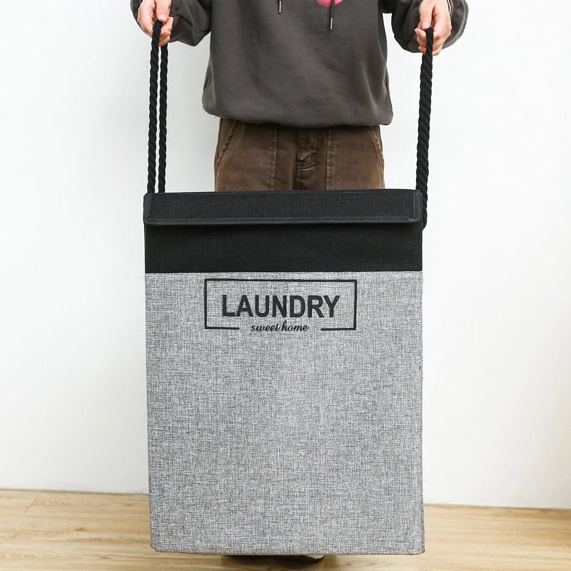 Laundry Basket Dirty Washing Clothes Storage Folding Bin Bag Hamper With Lid — image 4